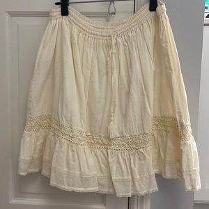 Cream Ann Taylor LOFT knee length skirt
